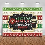 Mocsicka 7x5ft Christmas Ugly Sweater Party Backdrop Ugly Xmas Patterns Tacky Christmas Party Decorations Photo Backdrops Elfed Kids Winter Photography Background