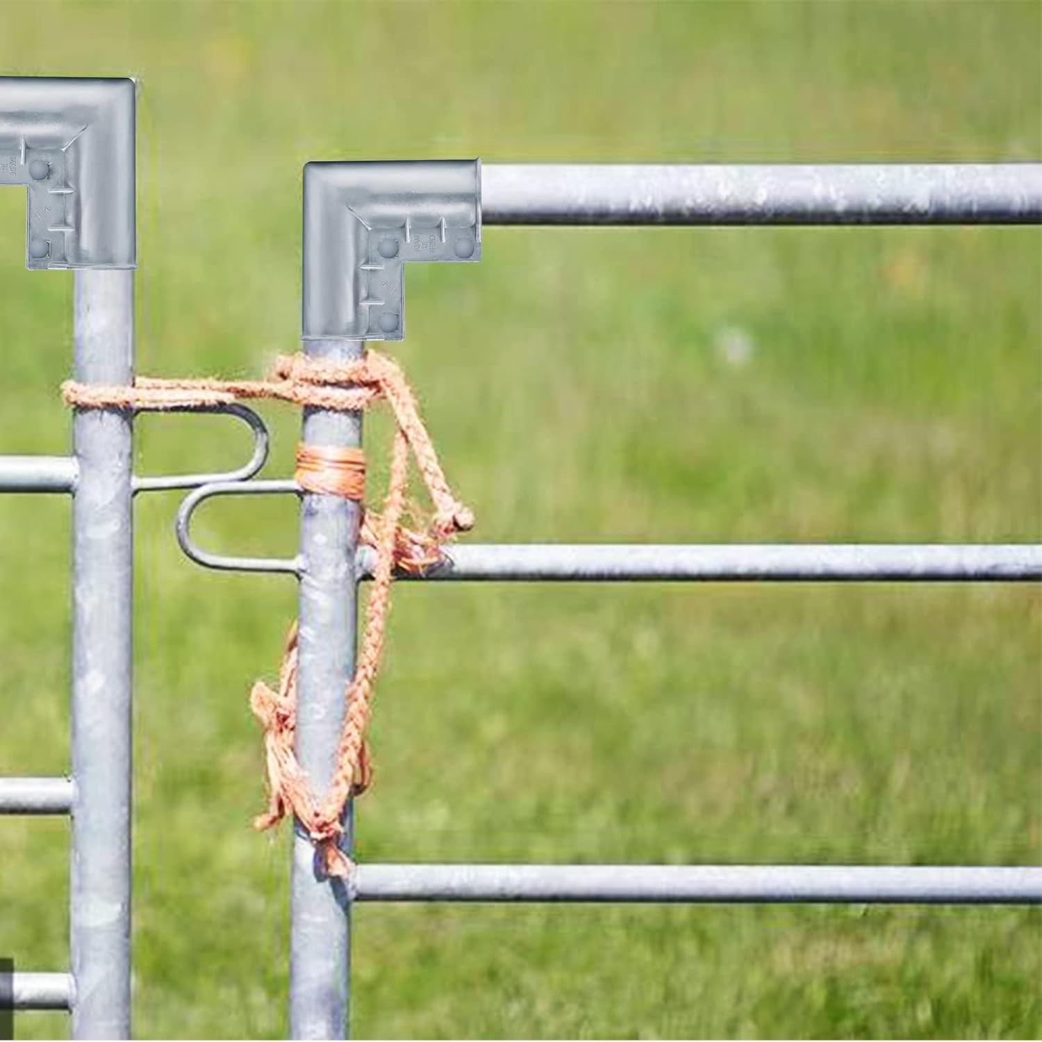 4-Pack Heavy-Duty Aluminum Gate Elbows 90° Corner Brackets 1-3/8" Outdoor Diameter Pipe Fitting for Chain Link Fence Gates | Rustproof & Easy Snap Installation