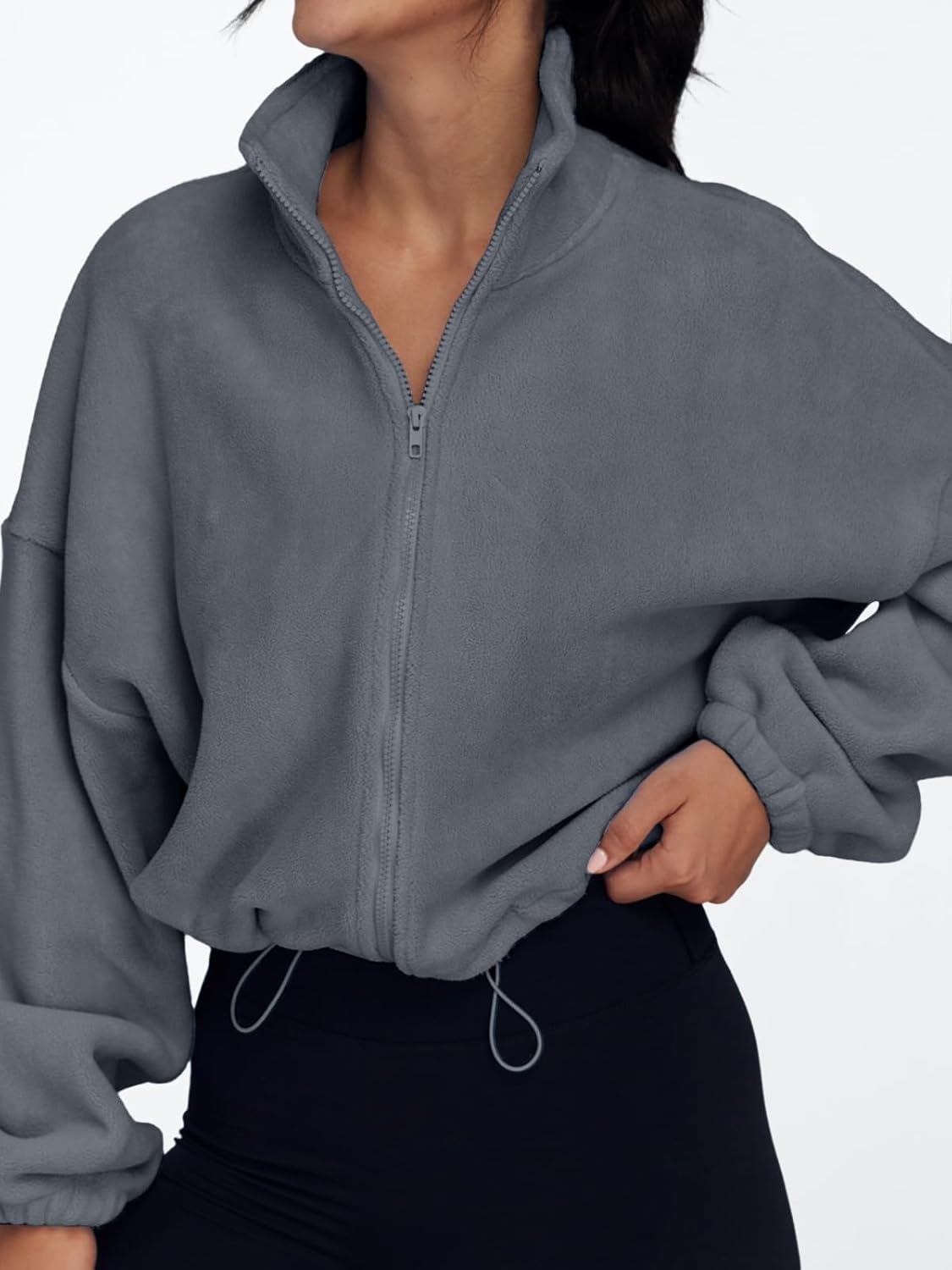 AUTOMET Womens Fleece Jackets Zip Up Oversized Sweatshirts Winter Clothes Long Sleeve Crop Sherpa Fall Outfits Fashion
