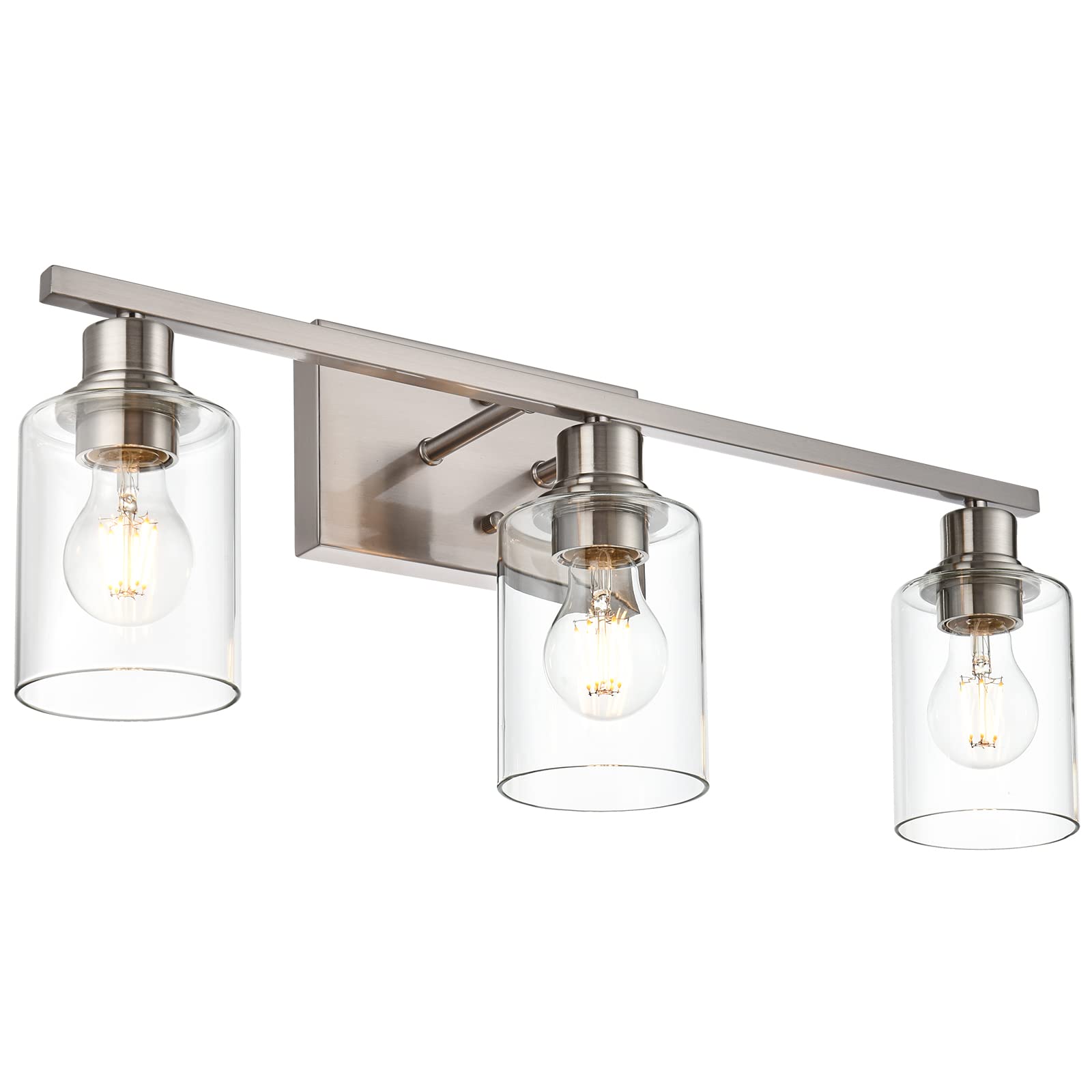 VINLUZ Metal Brushed Nickel 3 Lights Wall Light