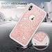LeYi Compatible with iPhone Xs Max Case with Glass Screen Protector [2 Pack] for Women Girls,Cute Girly Glitter Bling Silicone Phone Cover Case for iPhone Xs Max / 10Xs Max TP Pink/Rose Gold