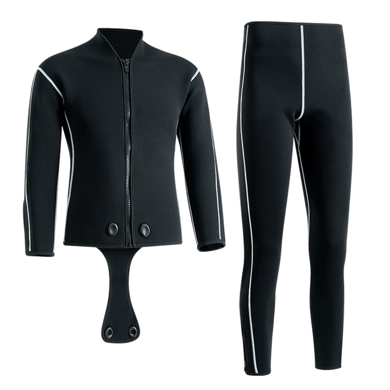 TOVCHEI Men Women Neoprene Wetsuit 3/5MM Warm Sun Protection Split Zipper Diving Suit Anti Jellyfish for Surfing Scuba Diving,5mm,XL