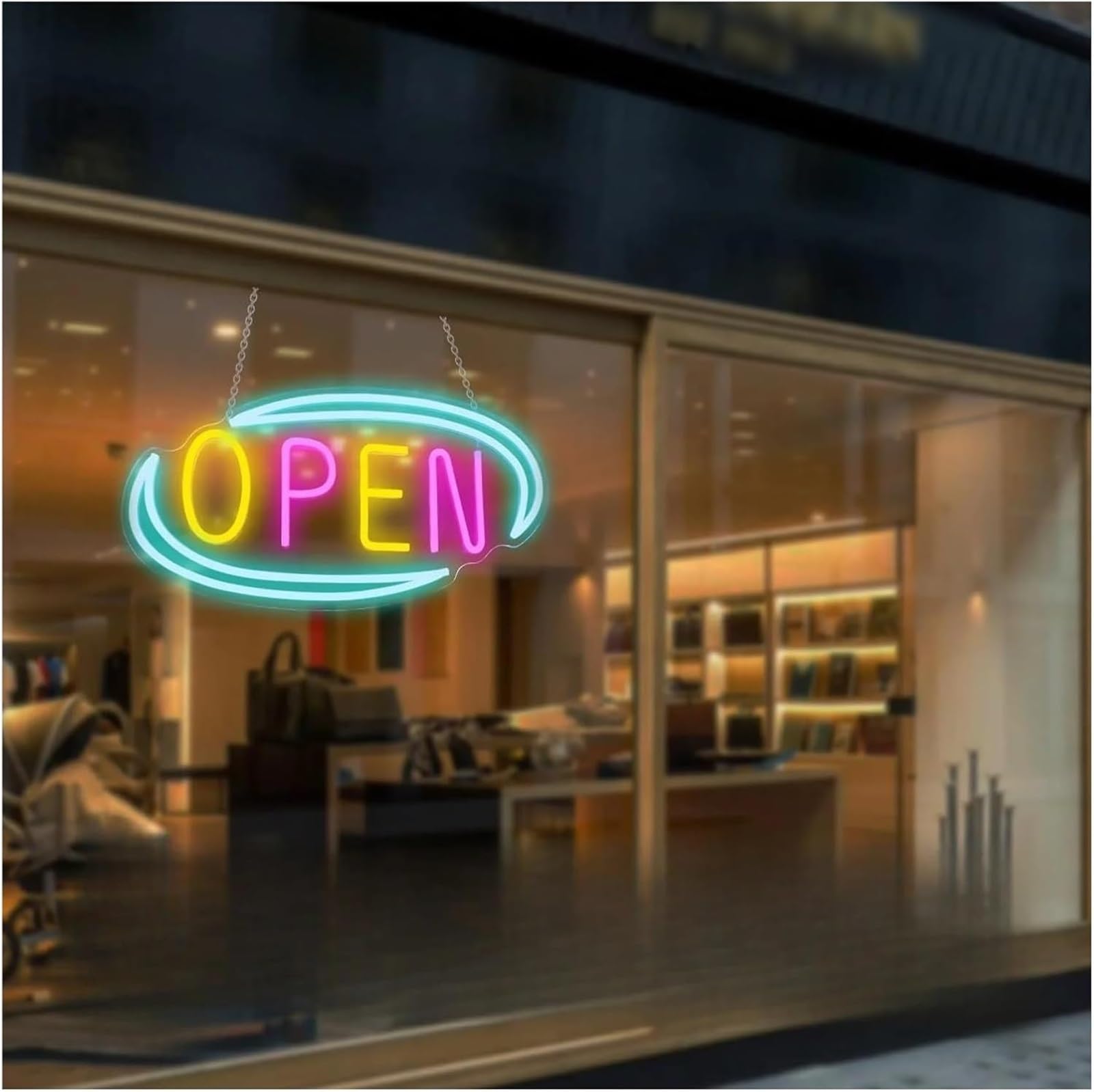 Néons Néon signe Panneau Led Open À Intensité Variable, Veilleuse Murale Commerciale Suspendue Pour Salon Décor D'hôtel