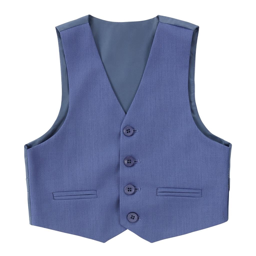 Lito Angels Traje de Esmoquin Ajustado Infantil - Conjunto Formal de 5 Piezas para Bodas- Tallas 2-7 años- Azul/Verde/Rosa​/Camel