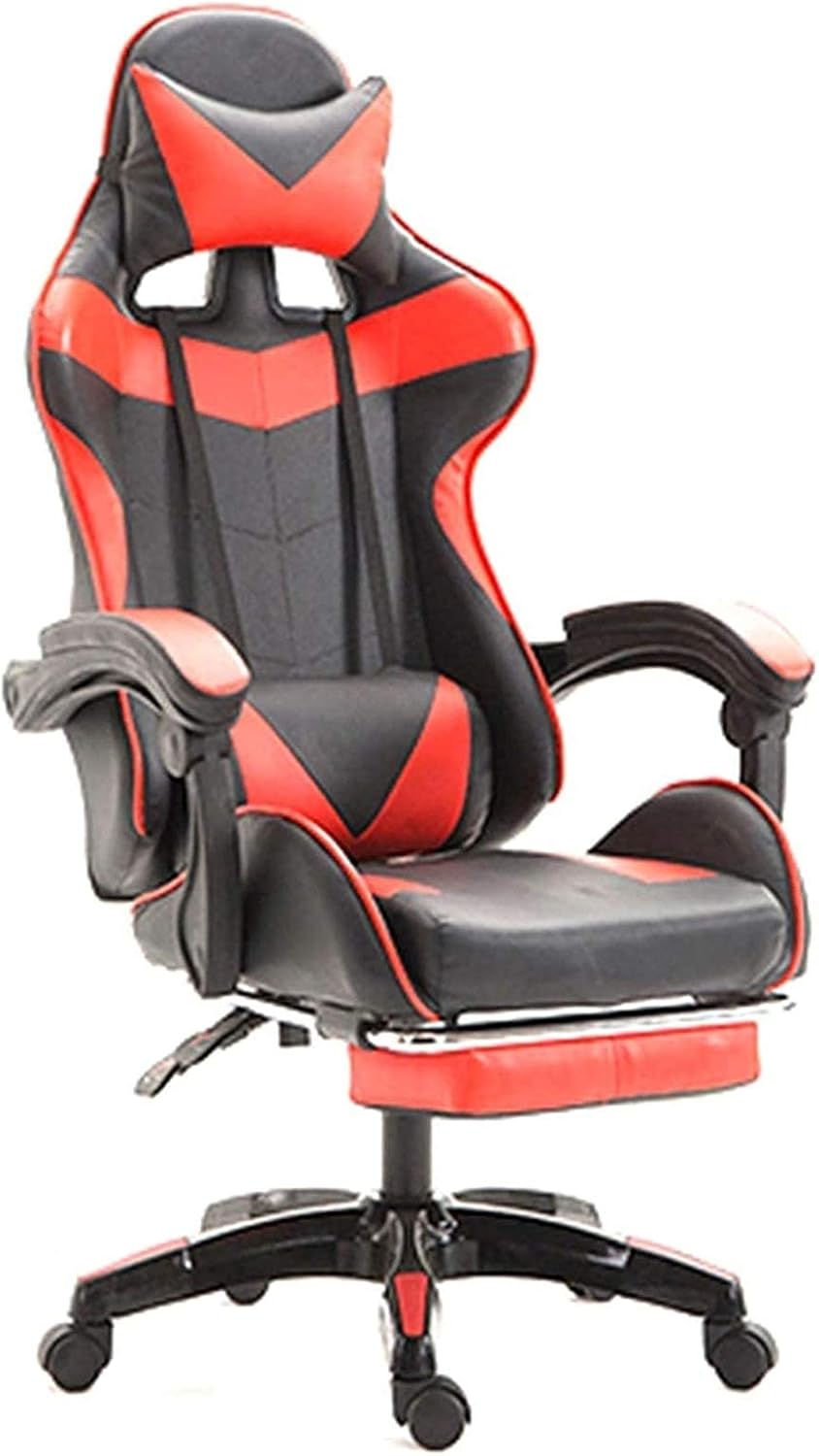 MU Silla de Oficina Juegos Silla de Internet Oficina de Internet Silla Reclinable con Asiento de Reposapiés Rusia Mentira Hogar Negro Nylon Silla de Oficina,B