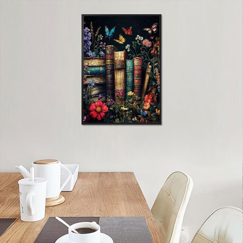 BüCher Blumen Schmetterlinge Puzzle 6000 Teile, Klassische Puzzles, Geschicklichkeitsspiel Puzzle für Erwachsene, Puzzlespiele Ganze Familie, Mit Schöner Verpackung, Dekoration Puzzles DX0YL3-837