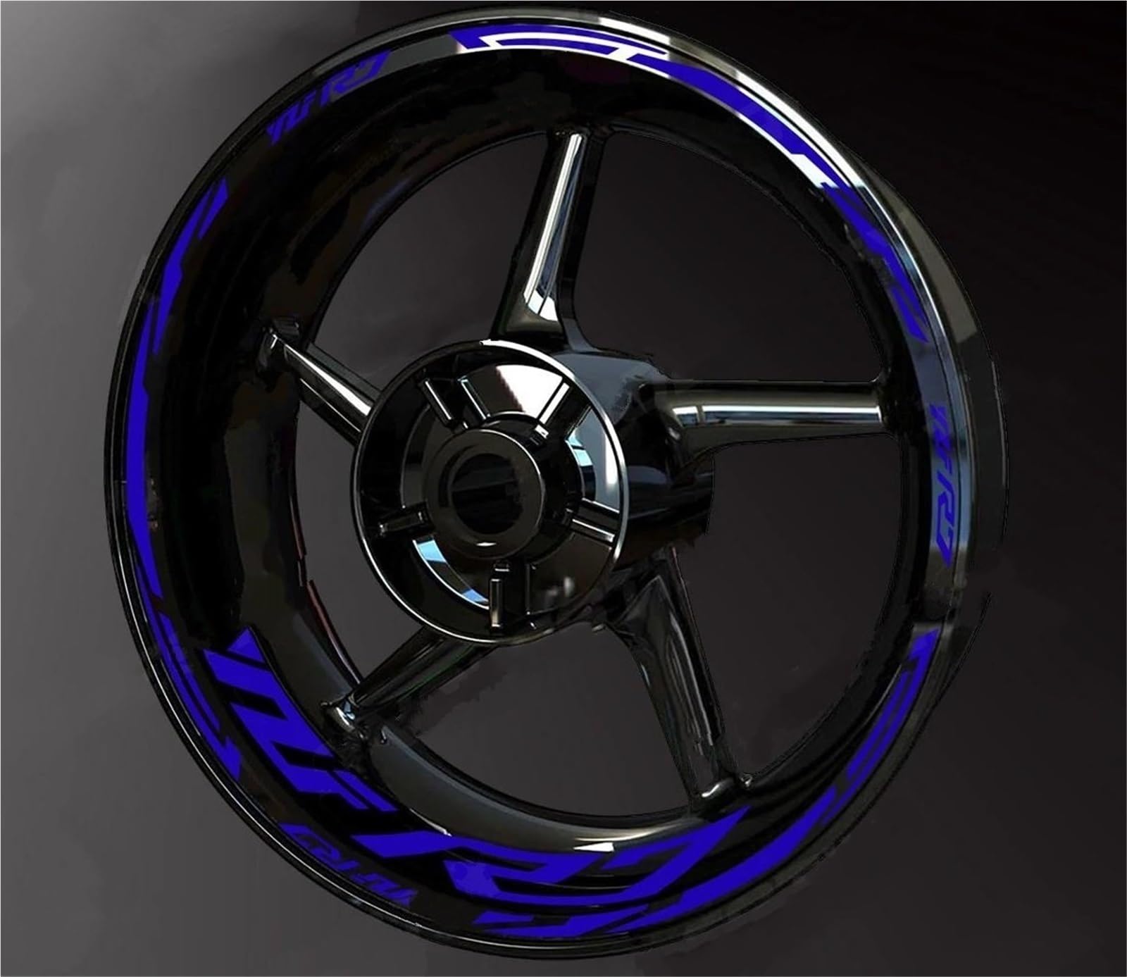 Reifenaufkleber-Set Motorrad-Felgenaufkleber-Set Für Yamaha YZF-R7 YZF R7 YZFR7 Streifen Reflektierende Aufkleber Naben wasserdichte Motorrad Dekor Felgenaufkleber(Blau)