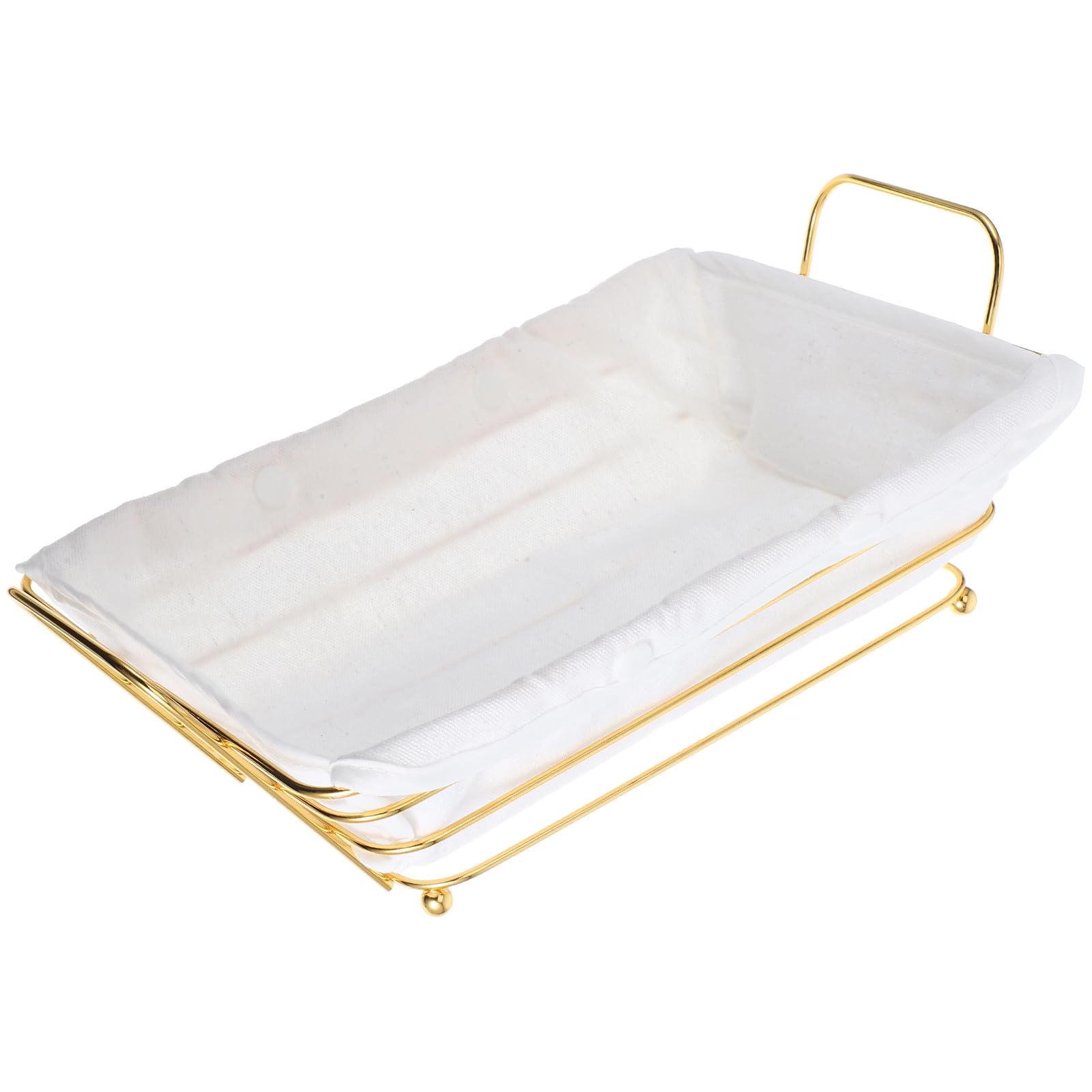 Cesta de almacenamiento de hierro para cocina y lavandería con diseño dorado elegante