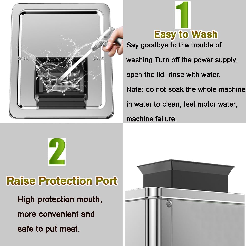 Meat Cutter Slicer Machine 2.5mm Electric Meat Slicing Shredding Cutting Machine 850W Meat Cutter Slicer with Stainless Steel Blade 310r/min for Home and Commercial Use