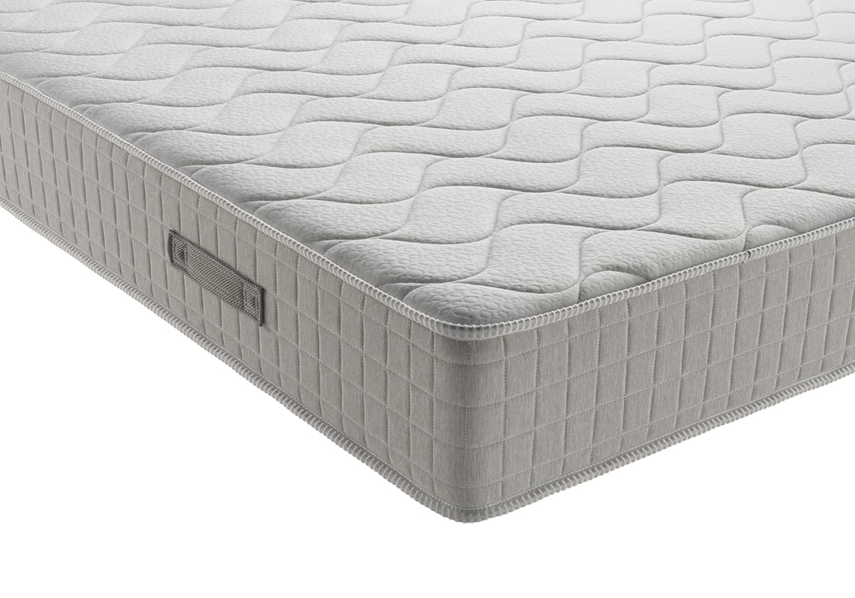 Evergreenweb materac ortopedyczny 160 x 190 cm, z elastycznej pianki wodnej, 25 cm wysokości + 2 poduszki z płatków pianki z pamięcią kształtu, ergonomiczny, oddychający, biały, hipoalergiczny,