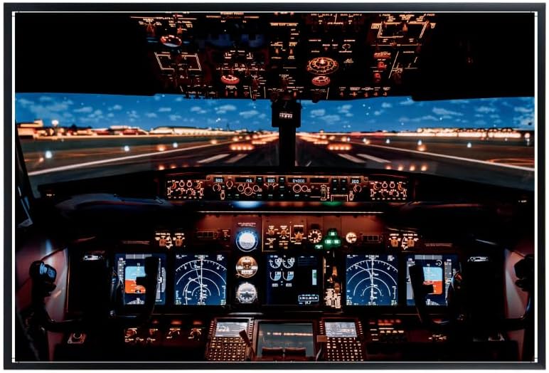 Airline Cockpit Poster โ Aviation Wall Art โ Airplane Photography Print for Pilots and Aviation Enthusiasts