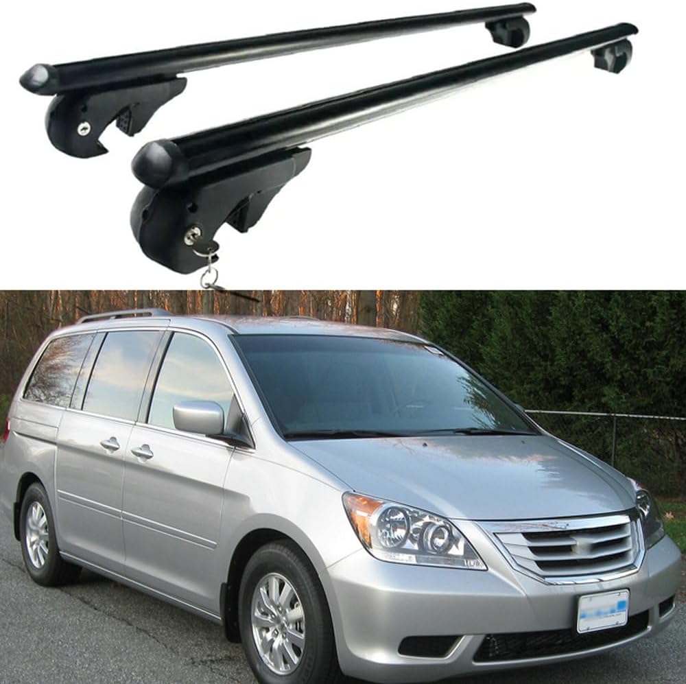 FTAPACCE 2PCS Lockable Crossbars Cross Bar Cargo Carrier Fits for Honda Odyssey 2005-2010 Lockable Roof Rail (Black)