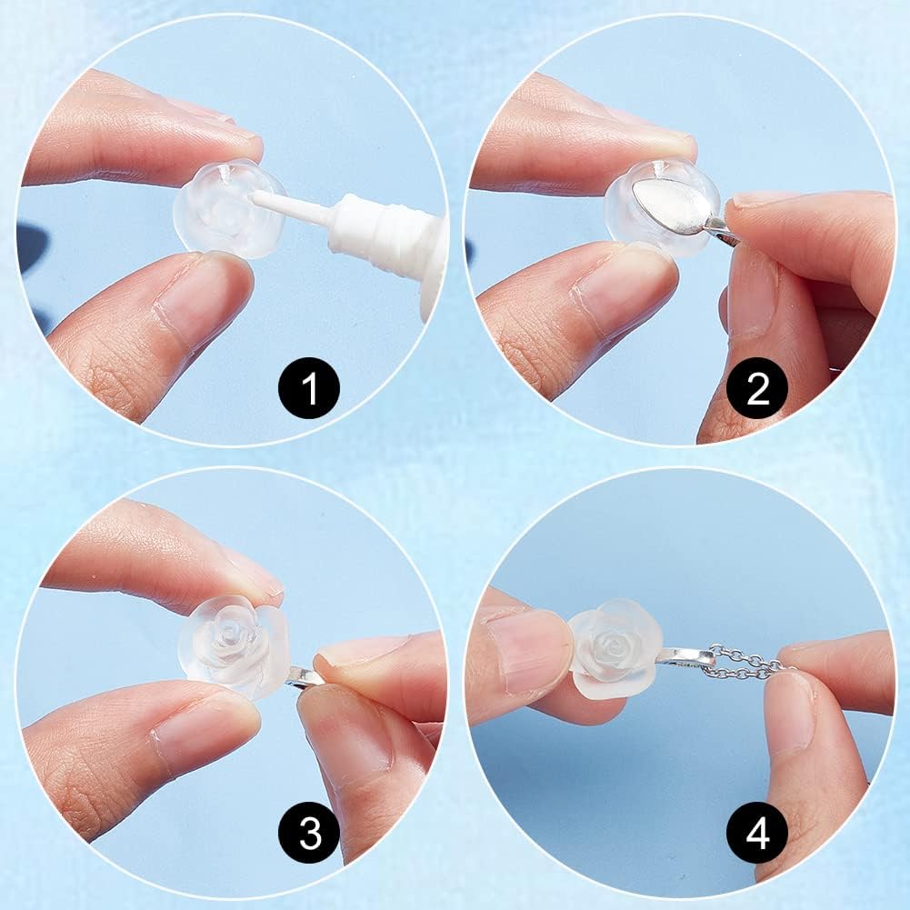 PandaHall 50 Pcs Alloy Glue-on Flat Pad Bails Pendant Cabochon Jewellery Findings, Lead Free & Cadmium Free, Antique Silver, Leaf Shape by Pandahall