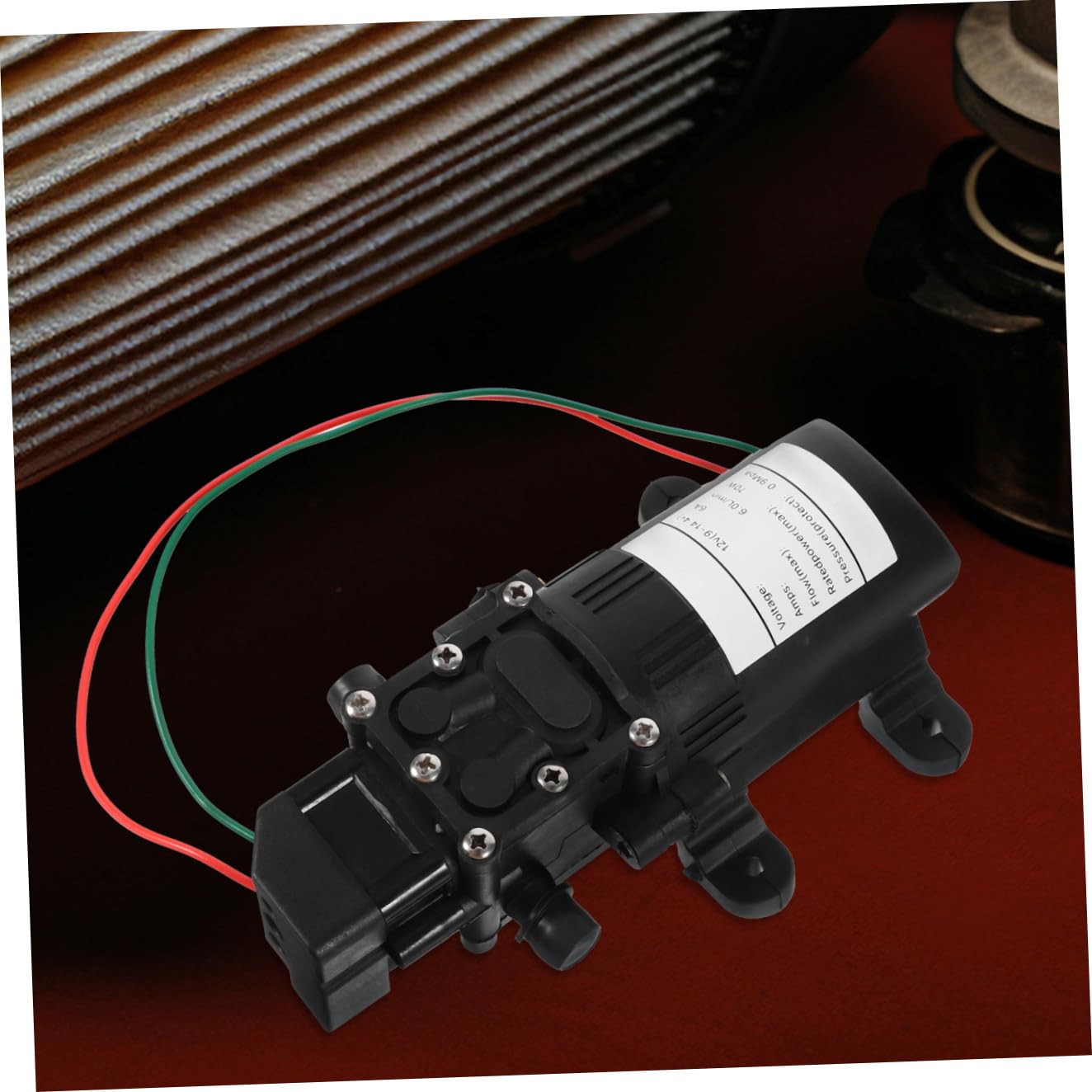 Operitacx Bomba de Agua Eléctrica de Diafragma Auto Reinicio y Fácil Instalación Negra 12v 70w para Dispositivo de Limpieza por Pulverización