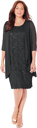Catherines Sparkling Lace Jacket Dress