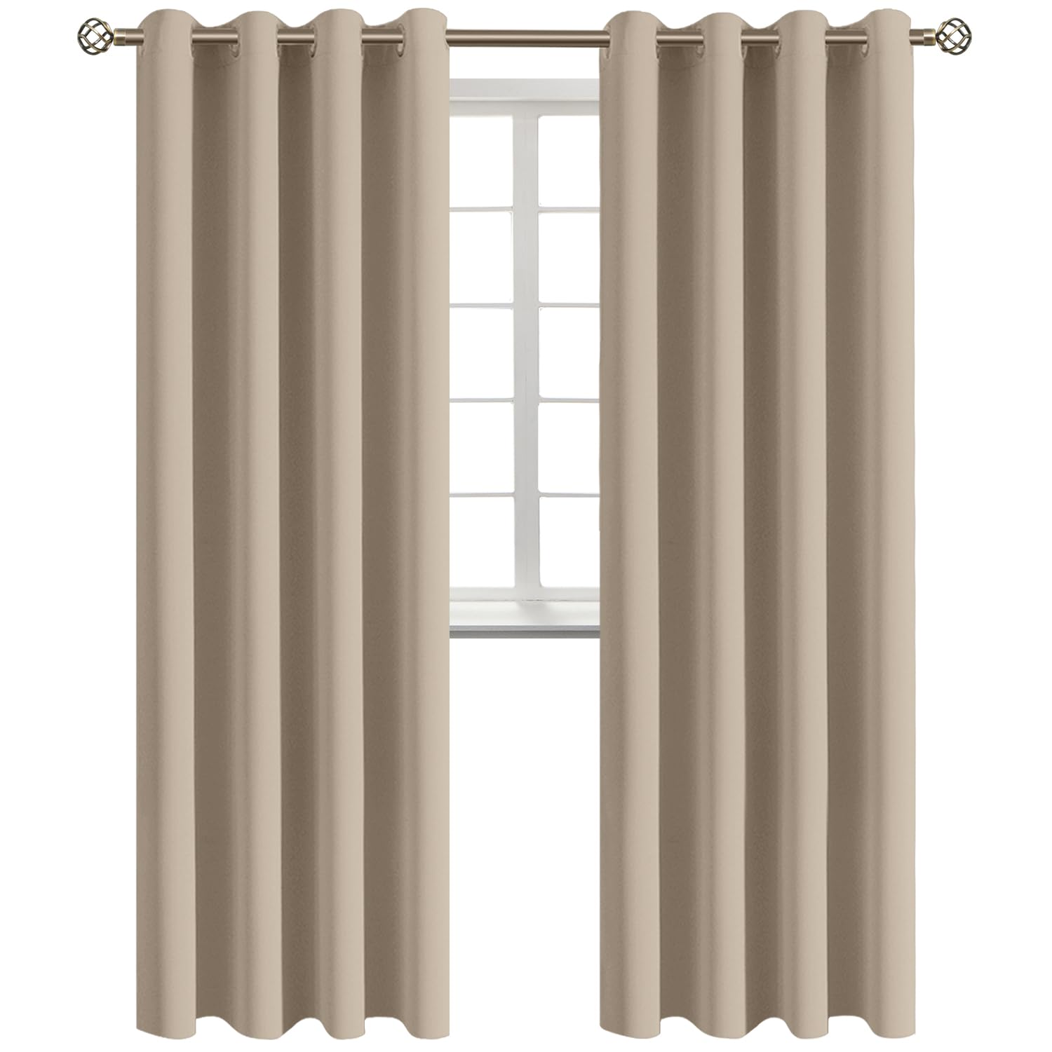BGment Sand Room Darkening Curtains 95 Inch for Living Room - 2 Panels