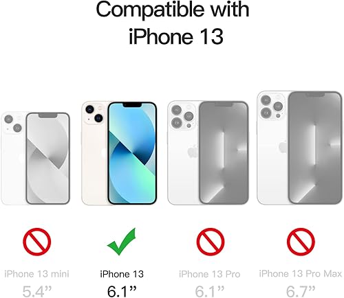 Miniatura 2 de JETech Funda magnética para iPhone 13 de 6.1 pulgadas, compatible con carga inalámbrica MagSafe, a prueba de golpes, parte trasera transparente