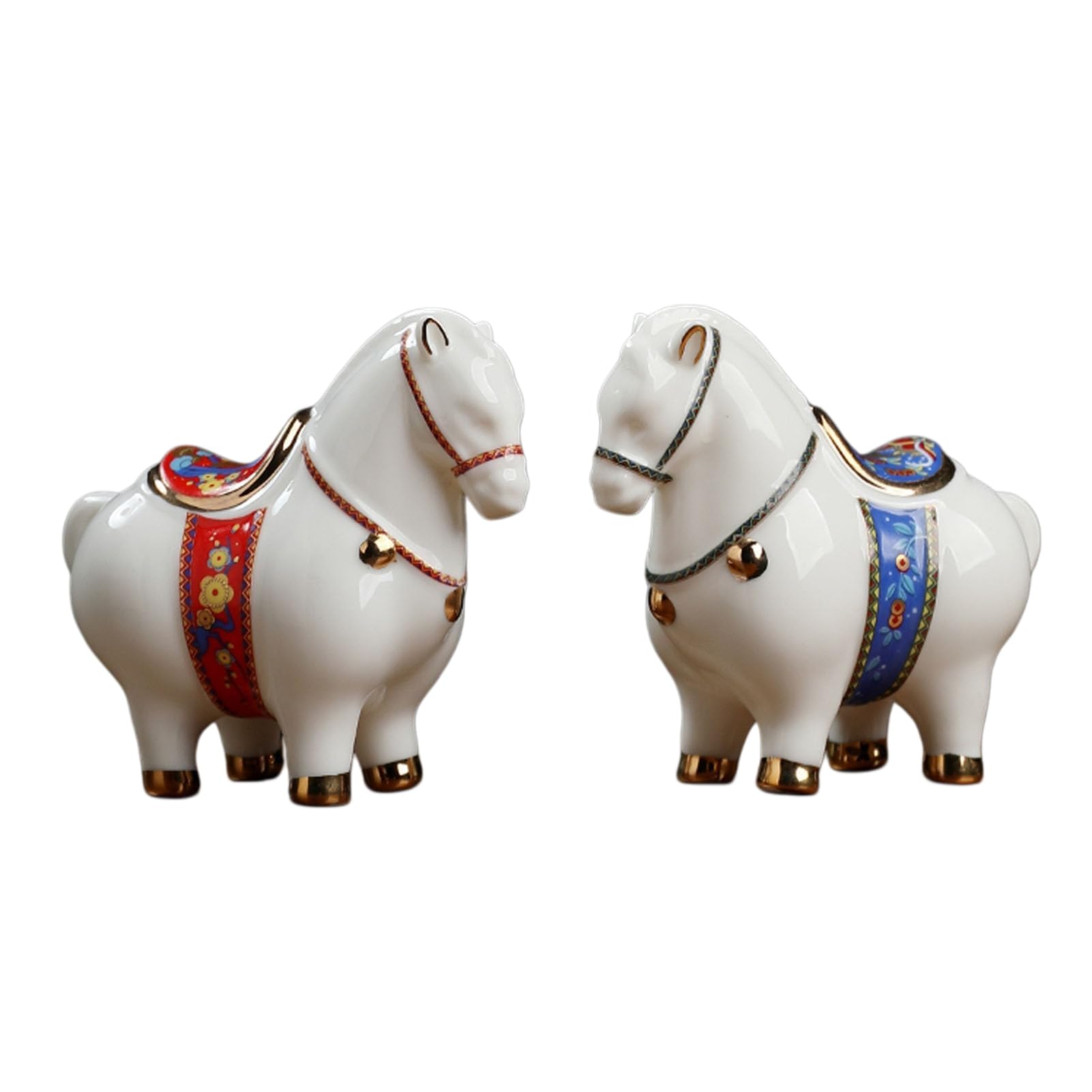YXCQHZM Horse Decoration, Decorative Statue Horse, Chinese Feng Shui Decorative Statue Figures for Wealth And Success, Good Luck Gifts Horse Ceramic Statue (F)