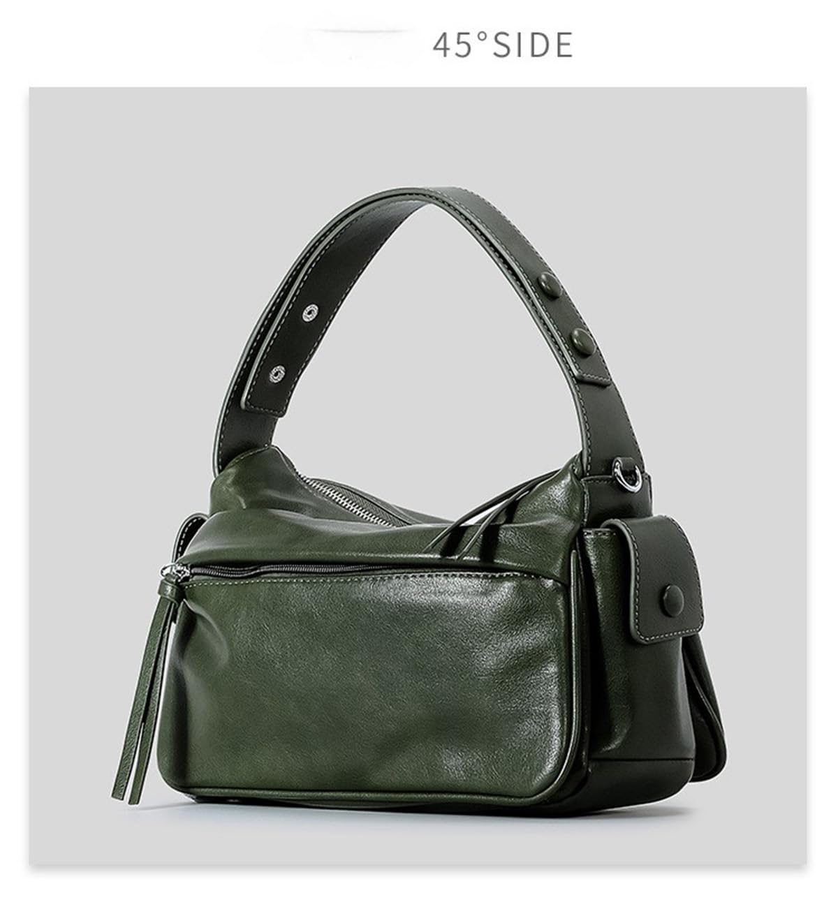 P. Atelier Satchel Handbag and Purse, Crossbody Shoulder and Top Handle Bags for Women, Zipper Closure, Includes 2 Adjustable Straps, (Green)