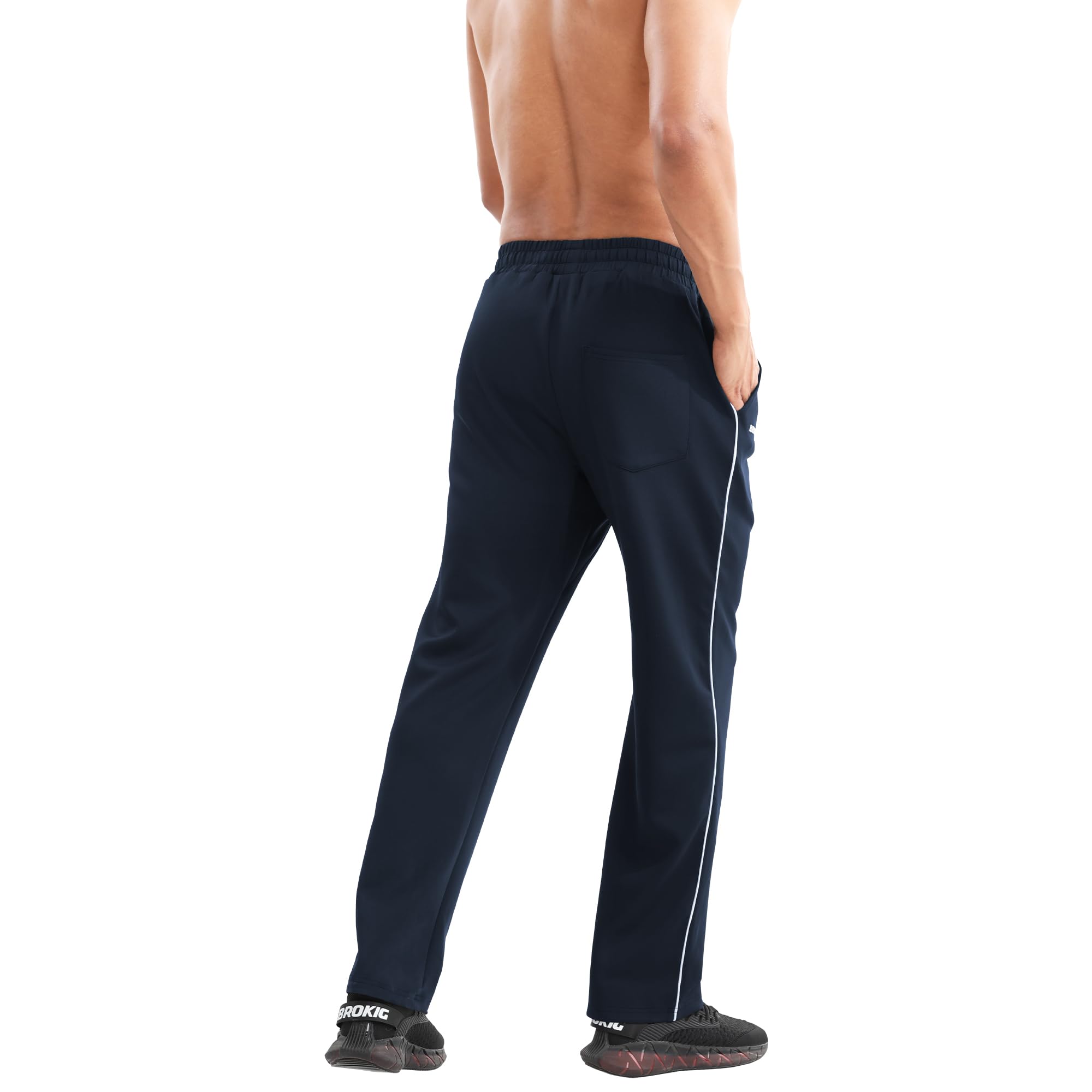 BROKIG Gerade Herren-Jogginghose für Fitnessstudio, Workout, Sport, Sweathose, Lauf-Trainingshose, Freizeithose für Herren, mit Reißverschlusstasche