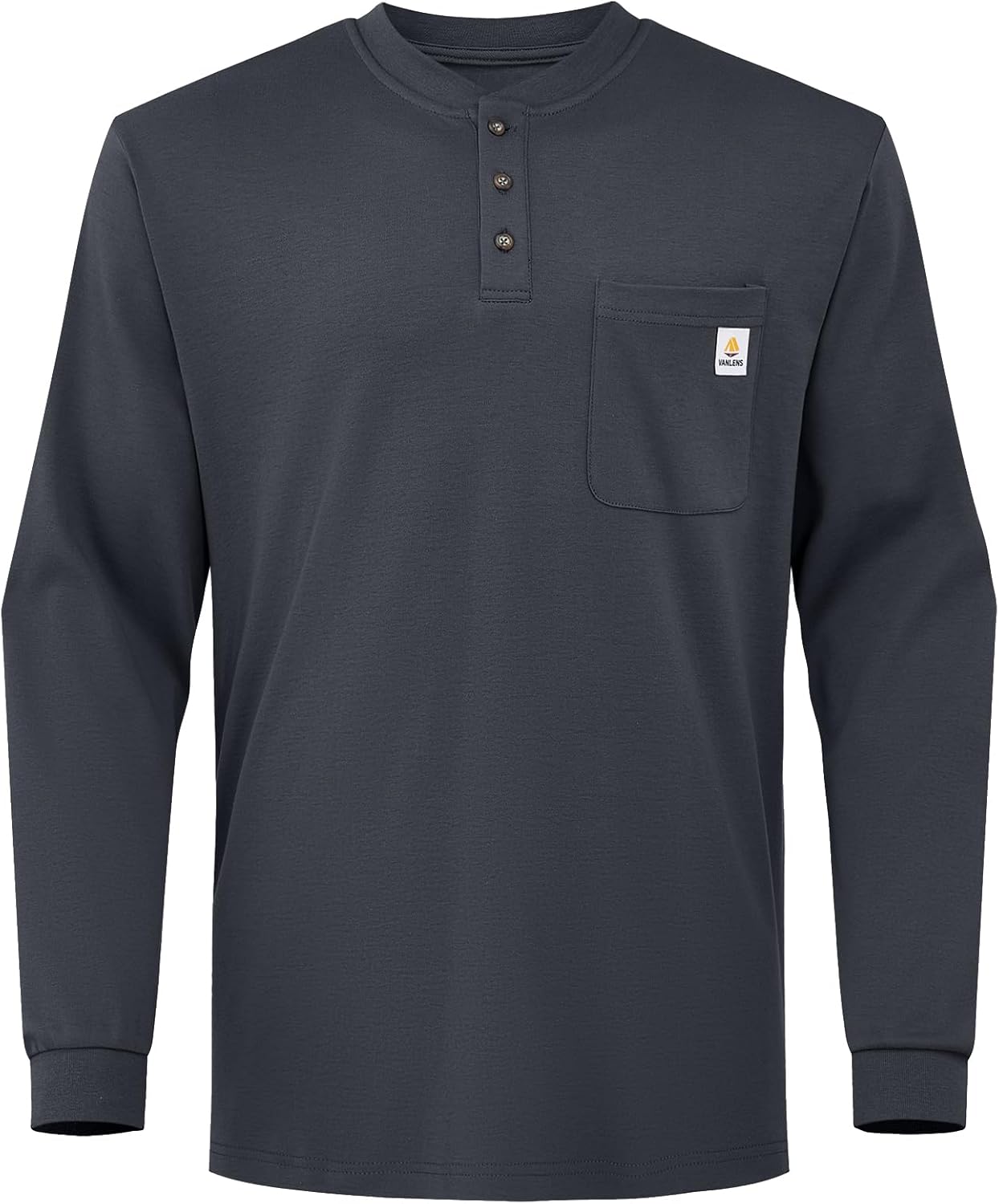 FR Shirts for Men Flame Resistant Light Weight 6.5oz Long Sleeve Henley Shirts CAT2 NFPA2112 FR Clothing