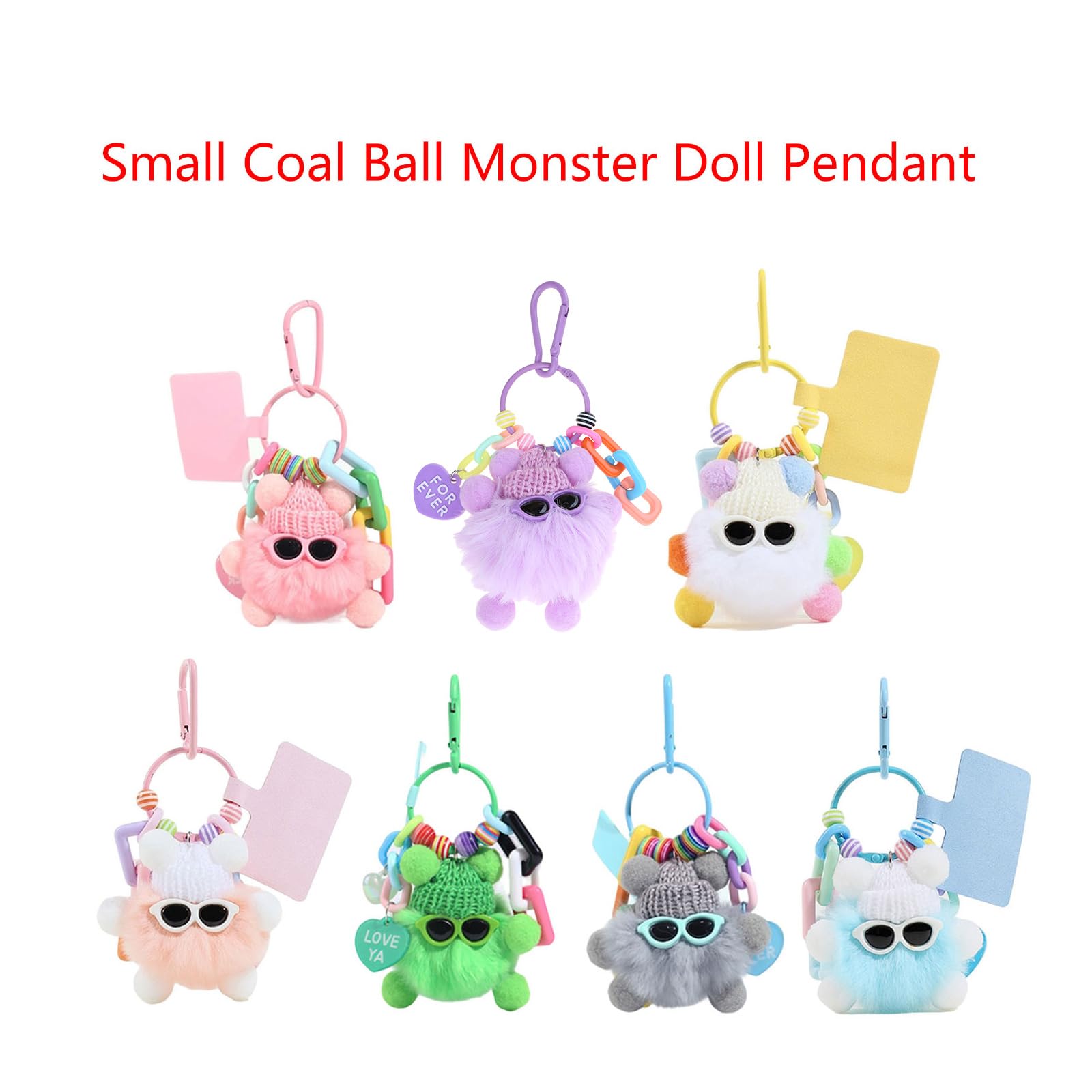 XEGZLH Eye Catching Coal Bag Hangings Ornament Practical Small Plush Coal Toy Pendants Unique Keychains Charm