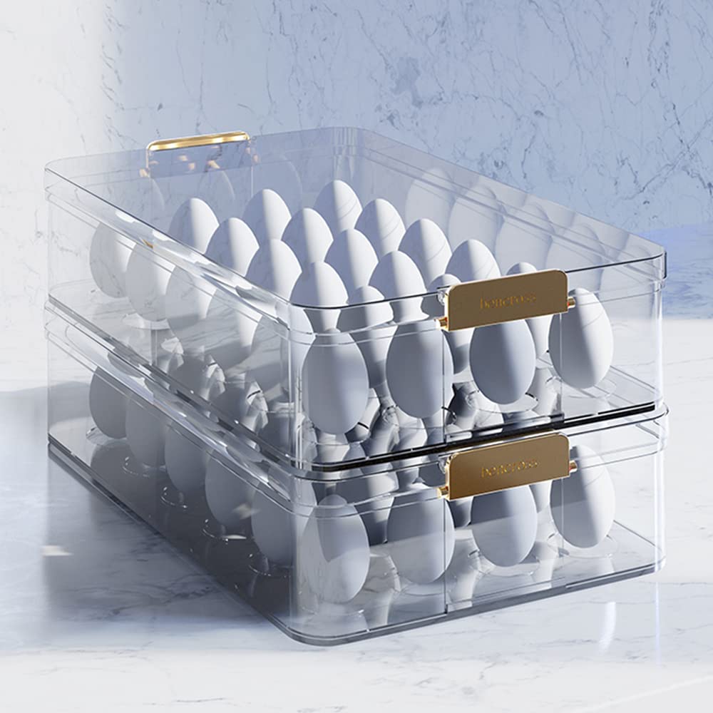 Réfrigérateur Boîte de Rangement d'œufs, Cuisine congelée boîte de Rangement de Frais d'œufs d'œufs d'œufs d'œufs de boîtes d'œufs Multi-Couche mélange empilable