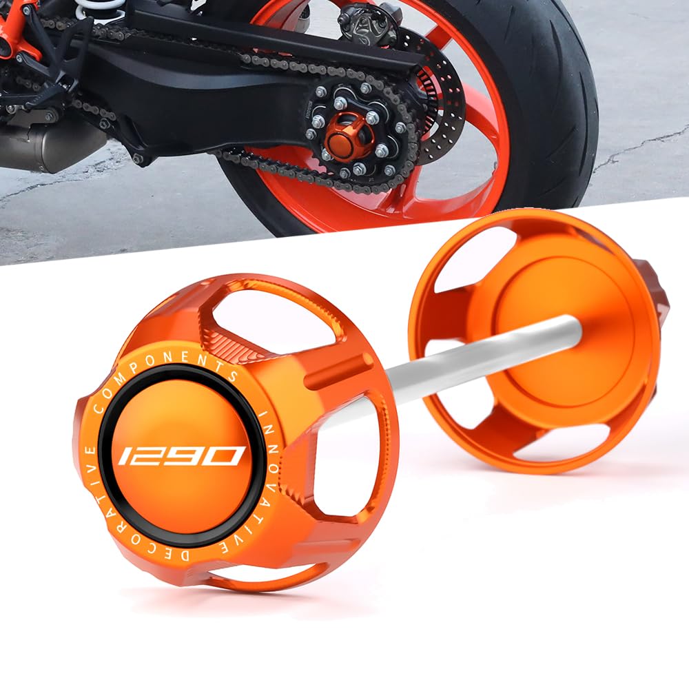 Modeer Pour 1290 SUPER DUKE GT 2016~2024 1290 Super Duke R/EVO ~2023 Moto Protection contre les chutes Roue arrière Axe Fourche Crash Slider Guard Accessoires (Orange/Noir)