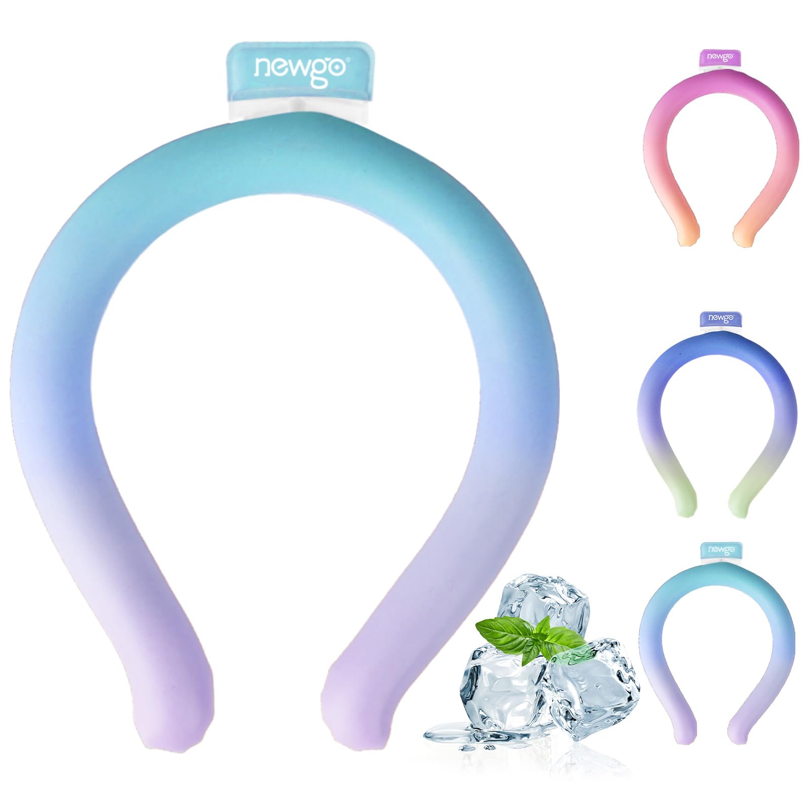 NEWGO Neck Cooling Tube Reusable Ice Cooler Cold Pack for Summer Heat, Ice Neck Ring for Outdoor Workers, Athletes, Sports Enthusiasts, Hot Flash