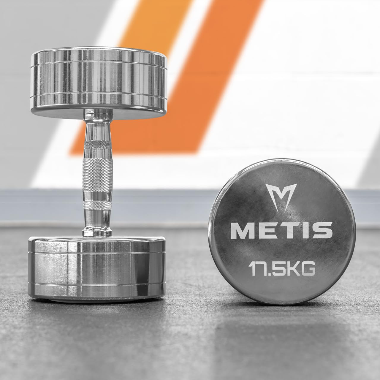METIS Commercial Chrome Dumbbells | Durable Chromed Steel Design for Home & Commercial Use | 2.5kg to 30kg Weights (Commerical Chrome, 17.5kg)
