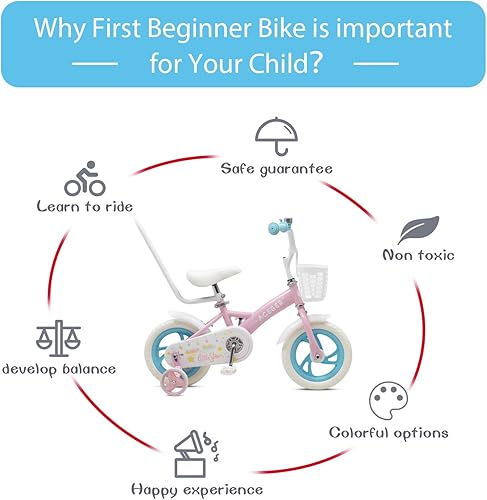 Miniatura 4 de ACEGER Bicicleta de equilibrio para niños de 12 pulgadas con canasta, sin pedales, para aprendizaje temprano, fuerza de piernas y equilibrio