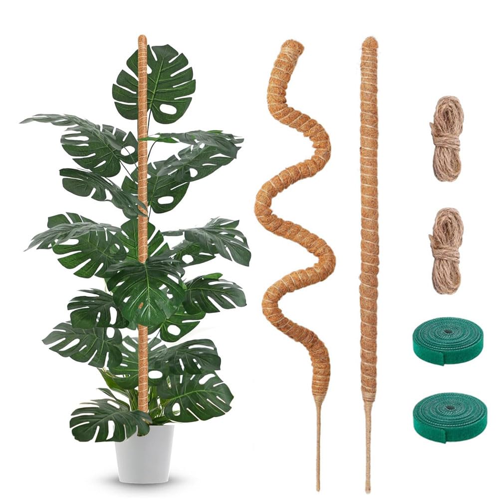 Bendable Moss Poles, Indoor Outdoor Plant Support,Handmade Coconut Fiber Pole Plant Holders
