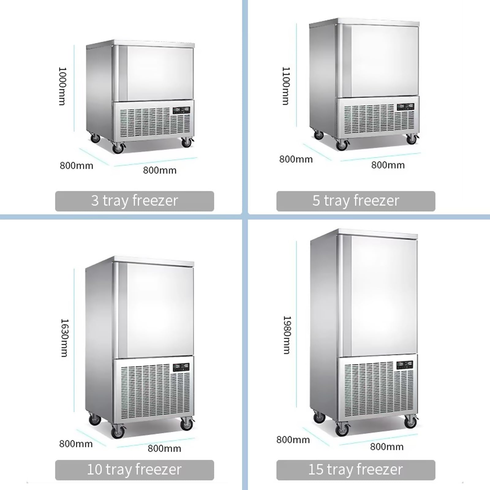 Wtecom Commercial 5 Trays Blast Chiller,Blast Chiller & Freezer, Chest Freezer,Batch Chiller For Hard Ice Cream,Cakes,Chicken,Fish,Sushi Rice In Restaurant,Hotel,School on Fridge.com - View 4