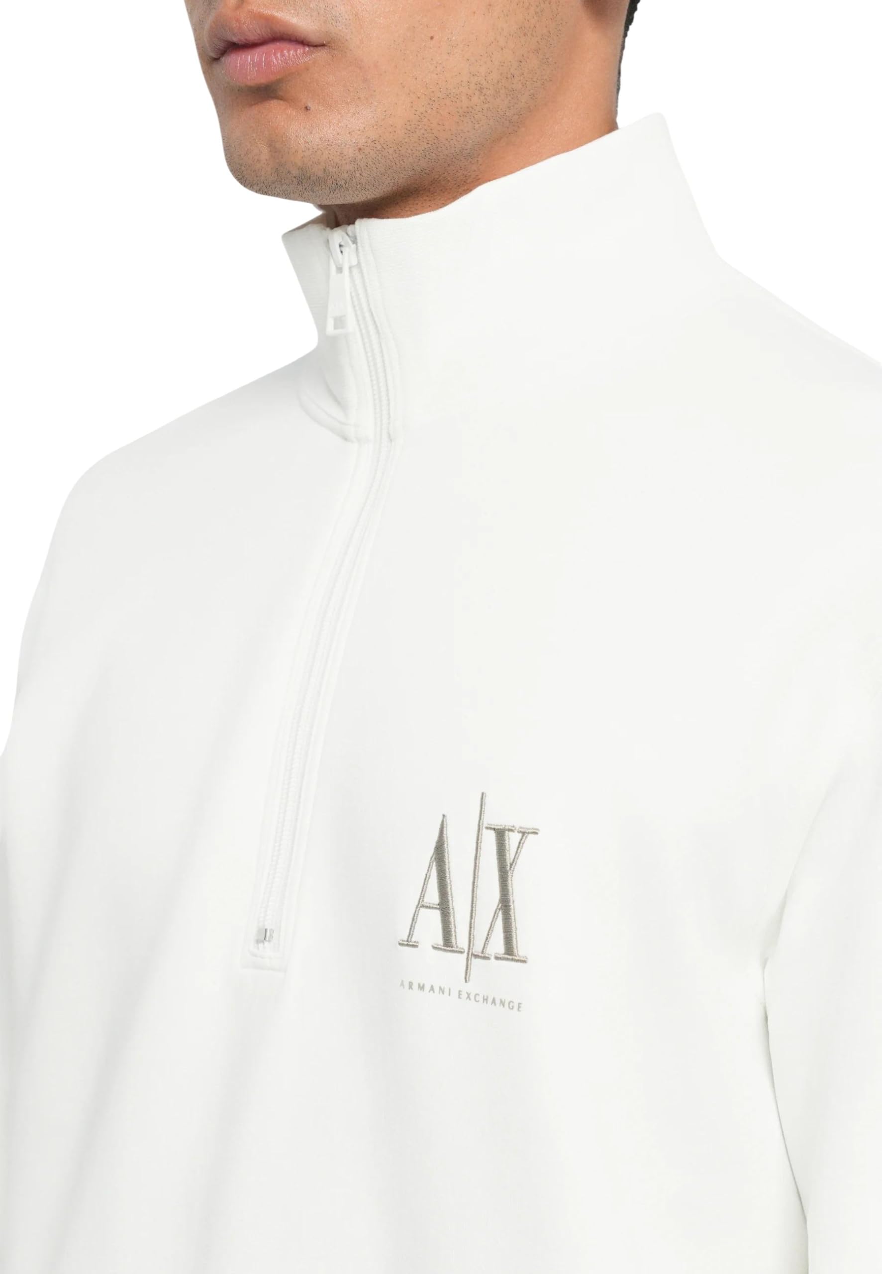 Armani Exchange Herren Cotton Icon Logo Half Zip Sweater Sweatshirt (1er Pack)