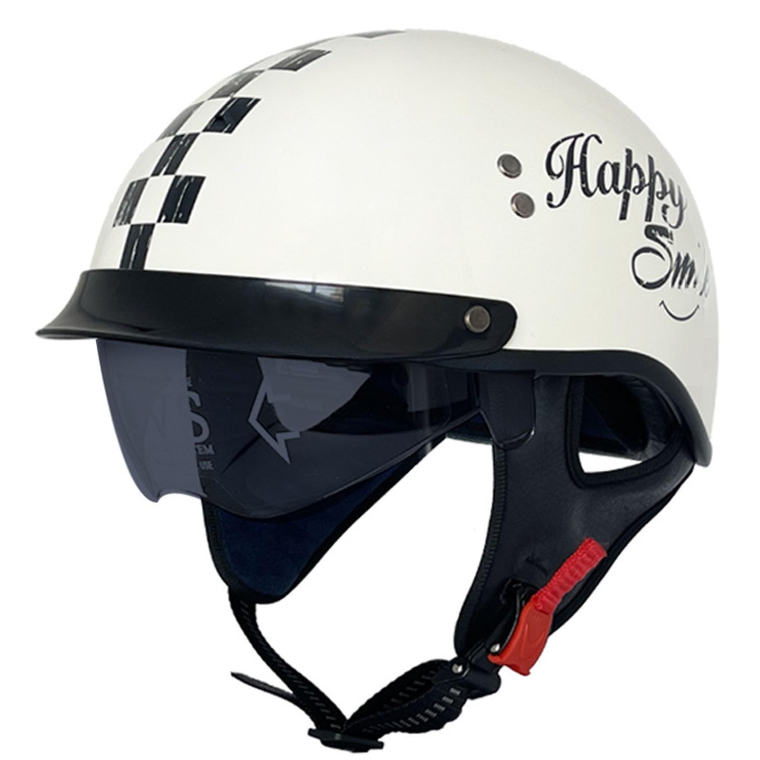 Halbhelm Halbschalenhelm mit ECEDOT Zertifizierung Jethelm Retro mit Sonnenblende, Chopper Helm Roller Helm Offenem Helm, Street Moped Halbhelme, mit Herausnehmbarem und Waschbarem Futter(9,M=57