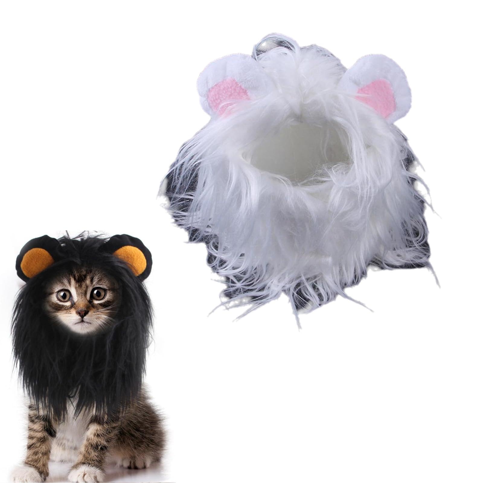 Peluca de melena de león para disfraz de gato, ajustable, lavable, cómoda, elegante vestido de pelo de león para disfraz de Halloween, ropa de fu