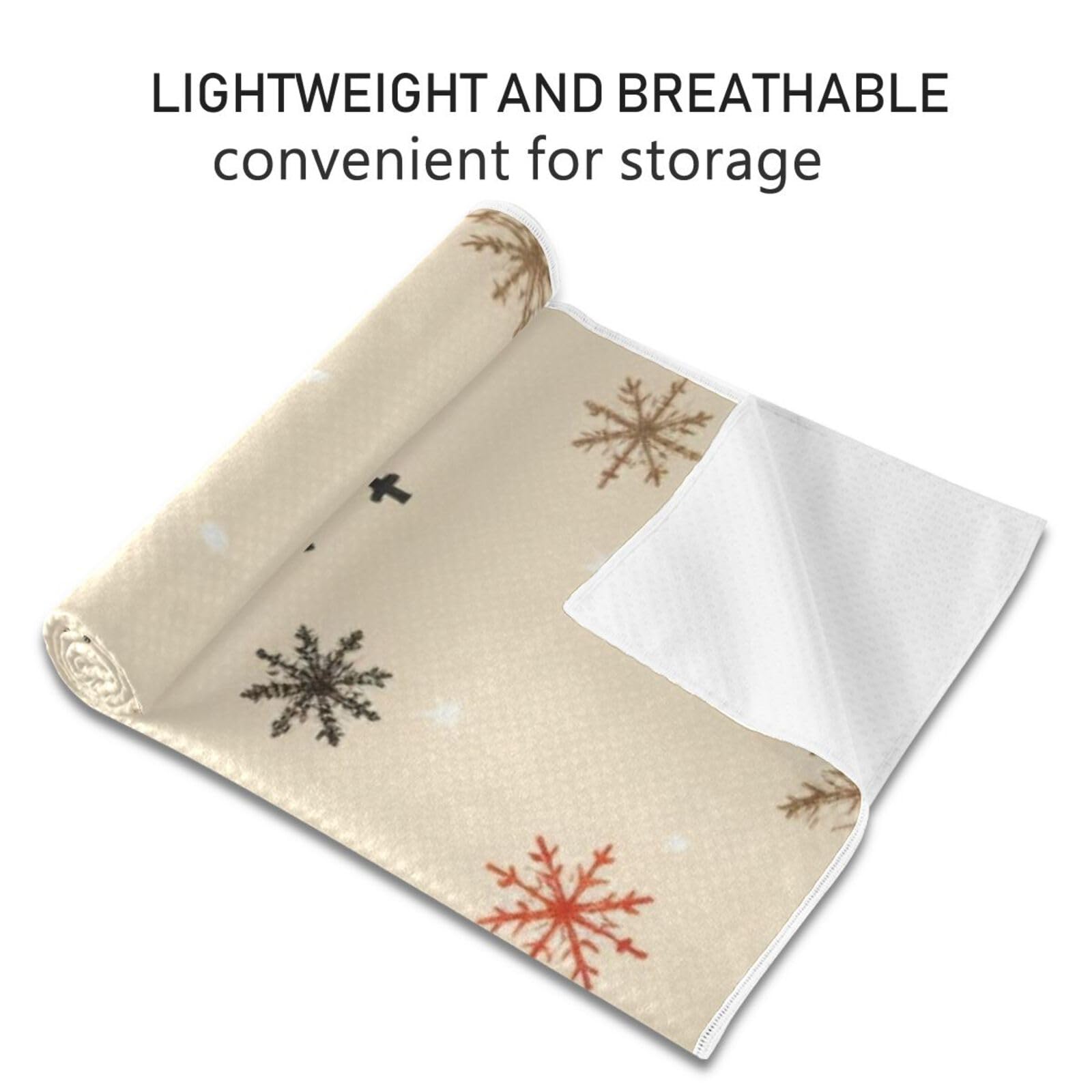 Hezely Non-Slip Hot Yoga Towel - Mat-Sized, Super-Absorbent Microfiber Sweat Towel for Gym, Bikram, Pilates and Yoga Mats,Christmas Striped Stars