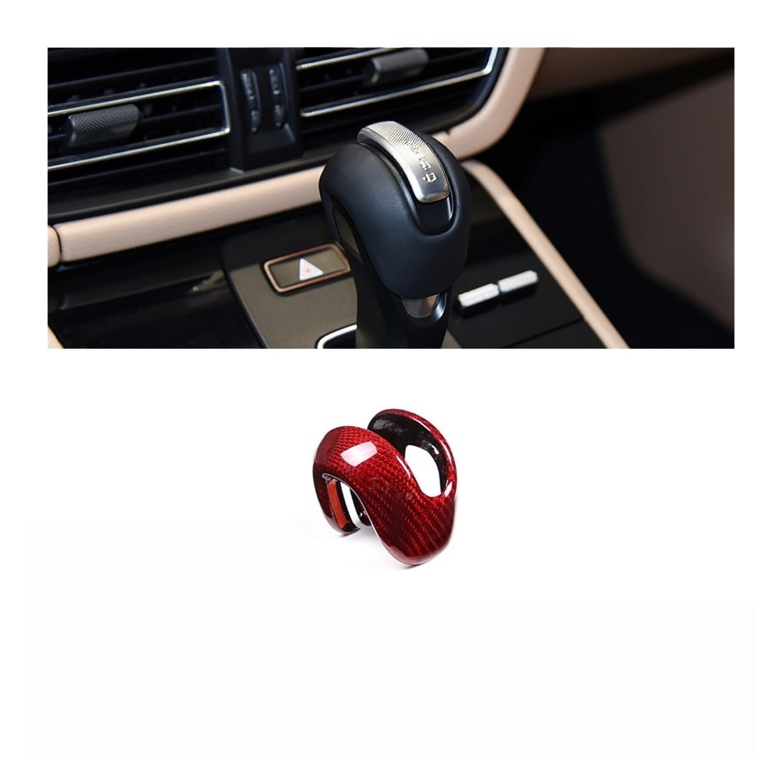 Carbon Fiber Shift Knob Cover Compatible for Porsche Macan 2022-2023