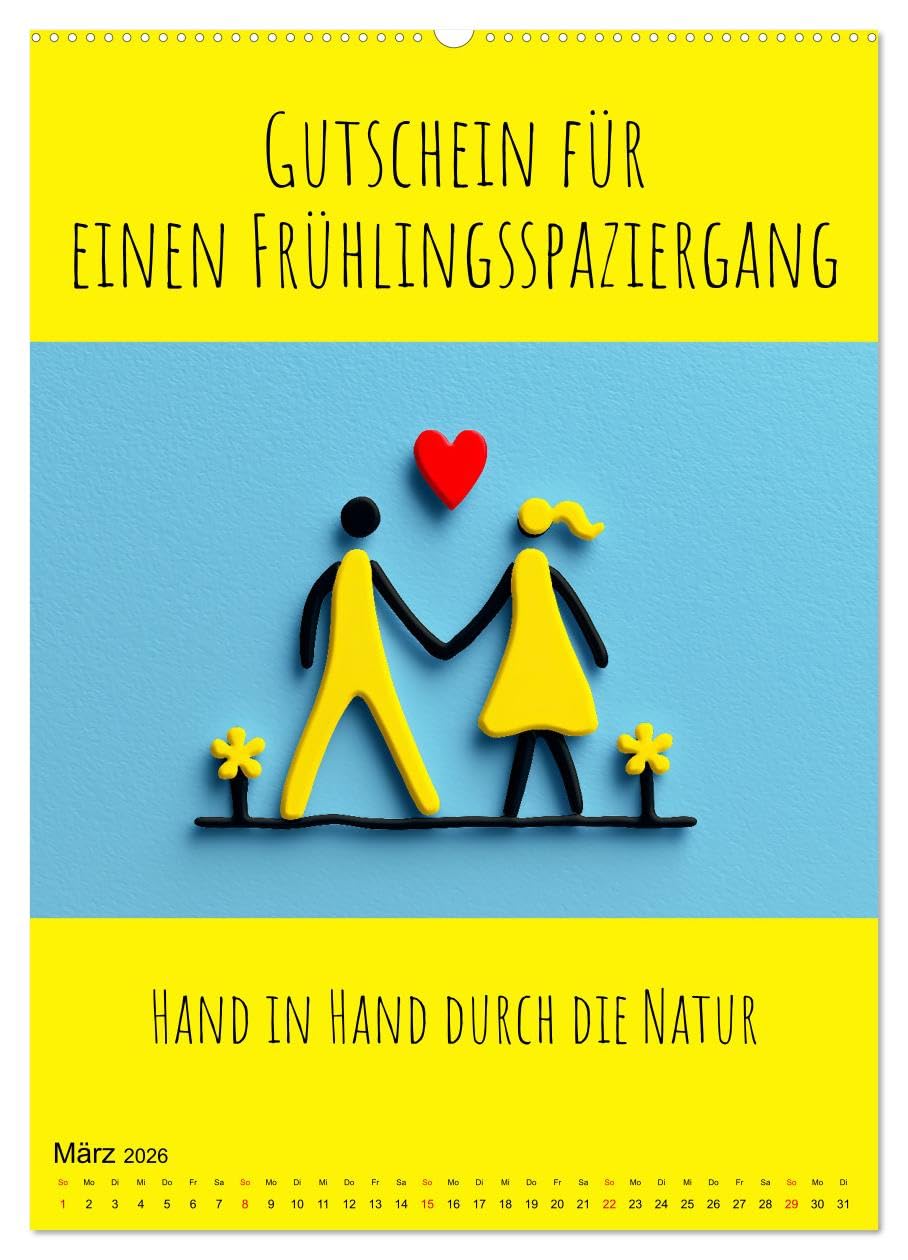 Gutscheinkalender - Gutschein Karten als Geschenk der Liebe (hochwertiger Premium Wandkalender 2026 DIN A2 hoch), Kunstdruck in Hochglanz: Geschenk ... für Frauen und Männer. (CALVENDO Menschen)
