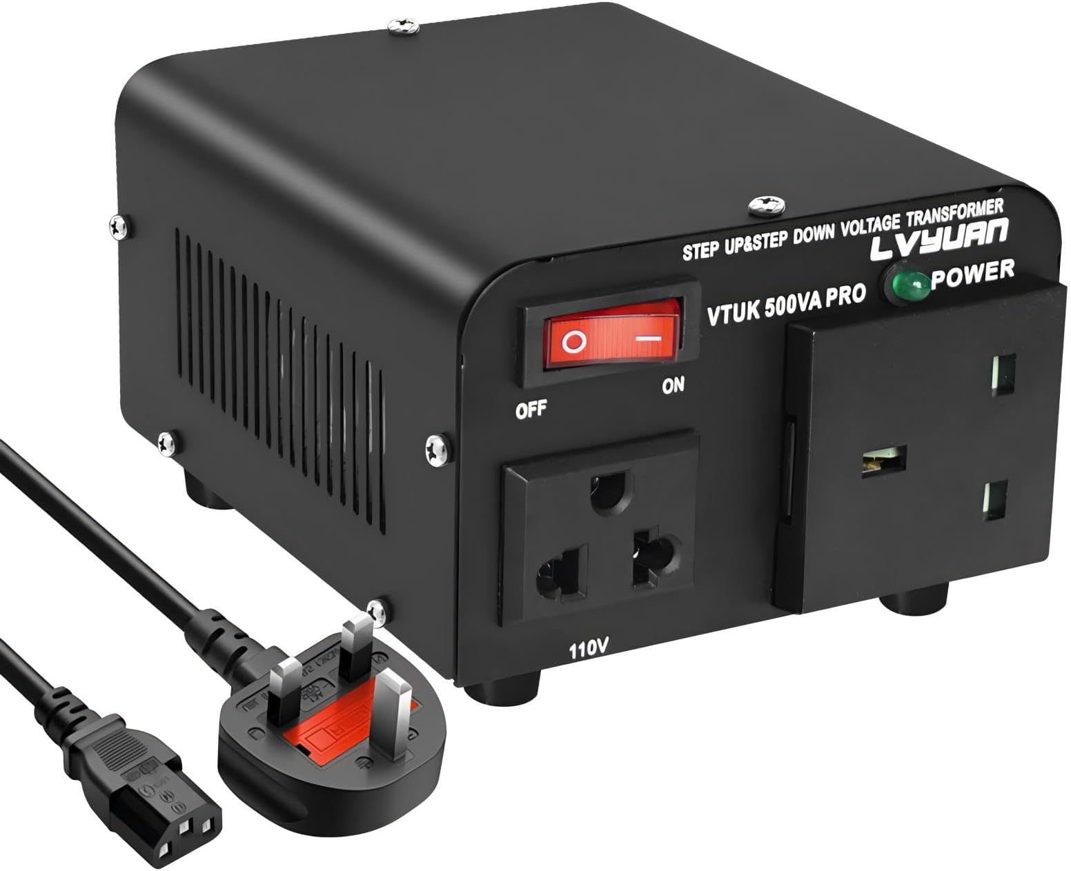500W Voltage Transformer, 220/240 Volts to 110/120V Step Up Step Down Voltage Converter, UK to US & US to UK