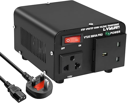 500W Voltage Transformer, 220/240 Volts to 110/120V Step Up Step Down Voltage Converter, UK to US & US to UK