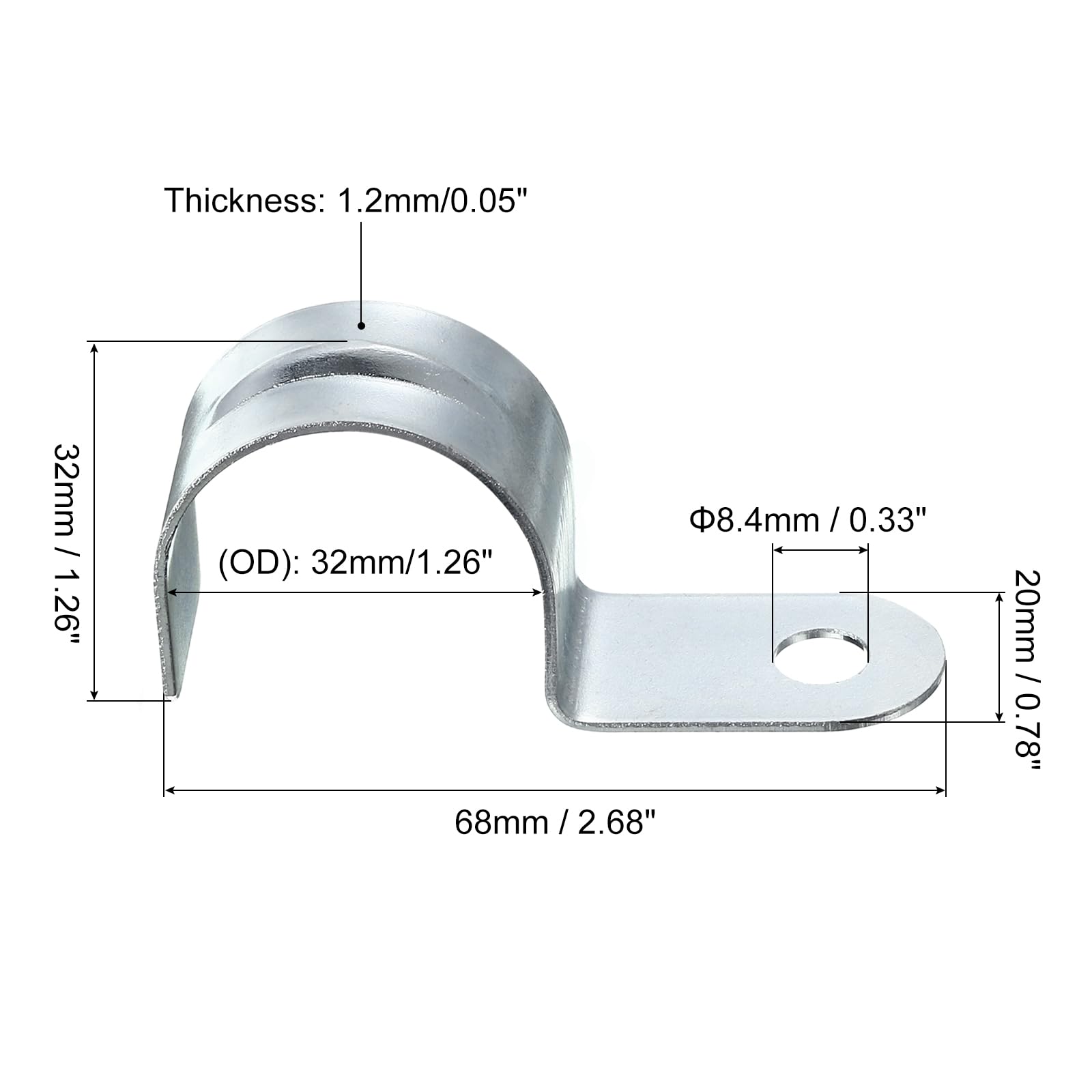 Uxcell 50 Stück Einloch-Rohrband 5/16 Zoll, Verzinkter Stahl – Perfekt Für Rohrbefestigung An Wand Oder Regalen