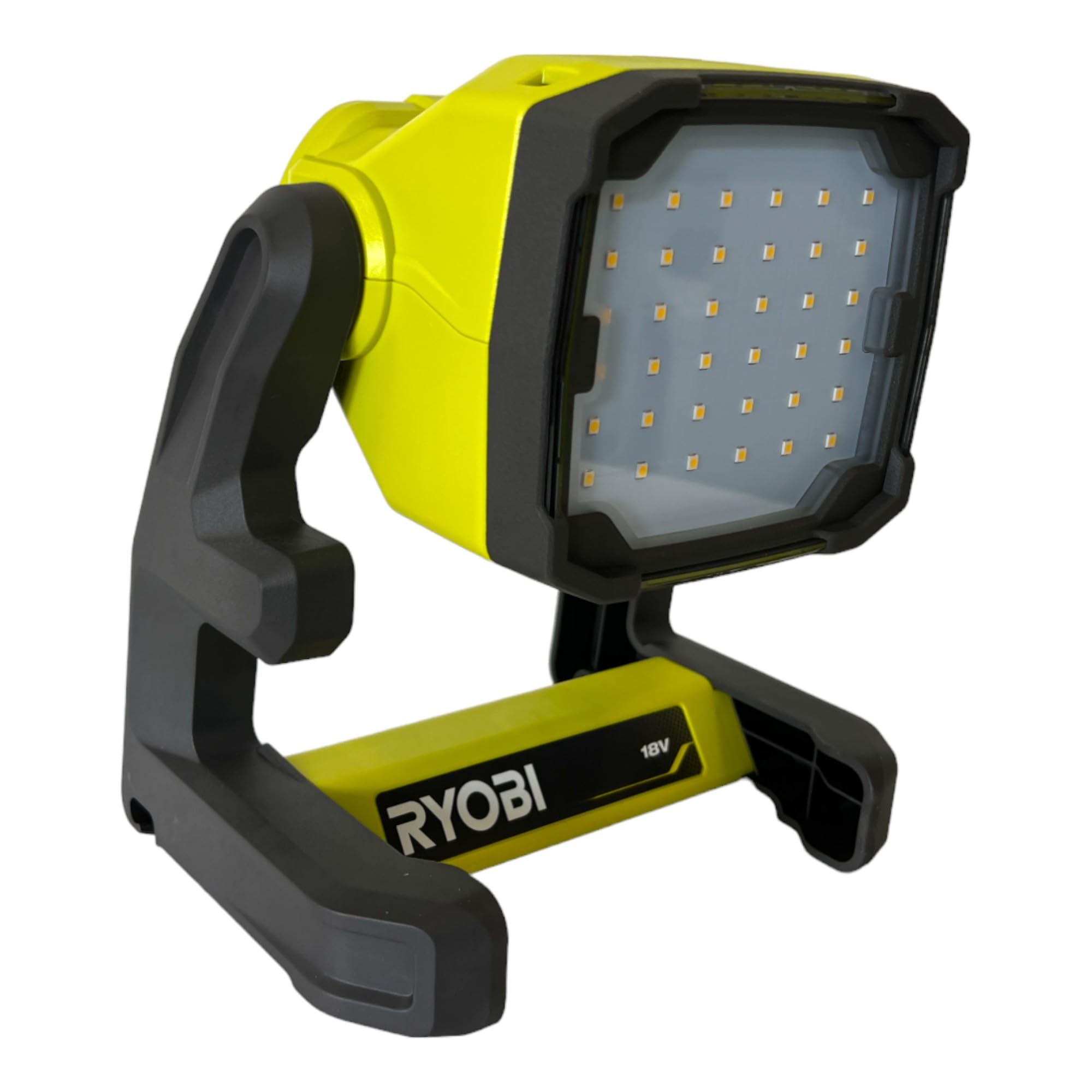 Ryobi RLFD18-0 Faro 18V, Batteria Non Inclusa, con 3 Impostazioni di Luminosità, Testa Ruotabile di 360°
