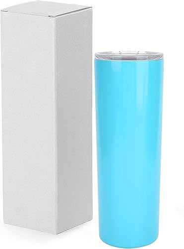 Vista 7 de Vaso delgado de acero inoxidable de 20 onzas con aislamiento al vacío con tapa, regalo para hombres, cumpleaños, Navidad, taza de viaje, botella