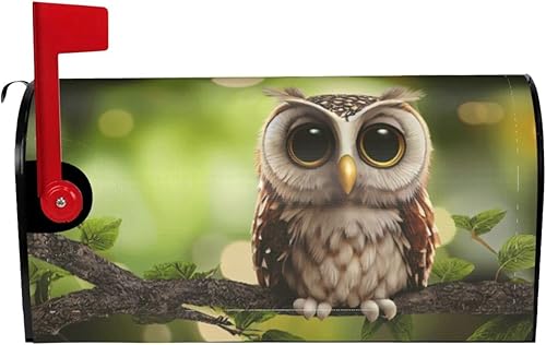Miniatura 2 de Oplp Lindo búho en una rama impermeable, cubierta magnética para buzón de correo para decoración del hogar, jardín, 21 x 18 pulgadas