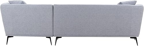 Miniatura 7 de DHHU Sofá seccional de 102 pulgadas, sofá de tapicería en forma de L para espacio pequeño con diván reversible, gris