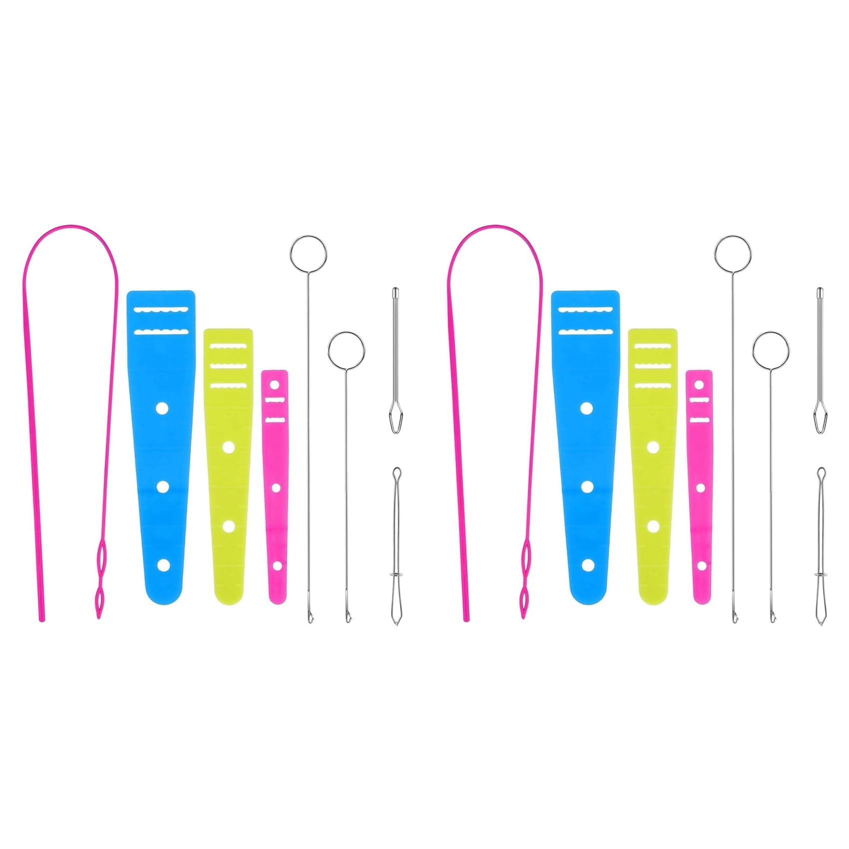 Vjsujehgy 16 Pcs Flexible Drawstring Threader Tool Set Sewing Loop Turner for Jackets, Coats, Pants, Hoodies & Sweaters