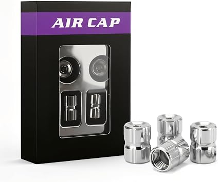 Brass Tire Valve Stems 4-Pack SecureLock TPMS Compatible - Anti-Theft, Leak-Proof Double Seal for Car, Truck, SUV & Trailer - Heavy Duty Replacement for Nylon Valves Sliver