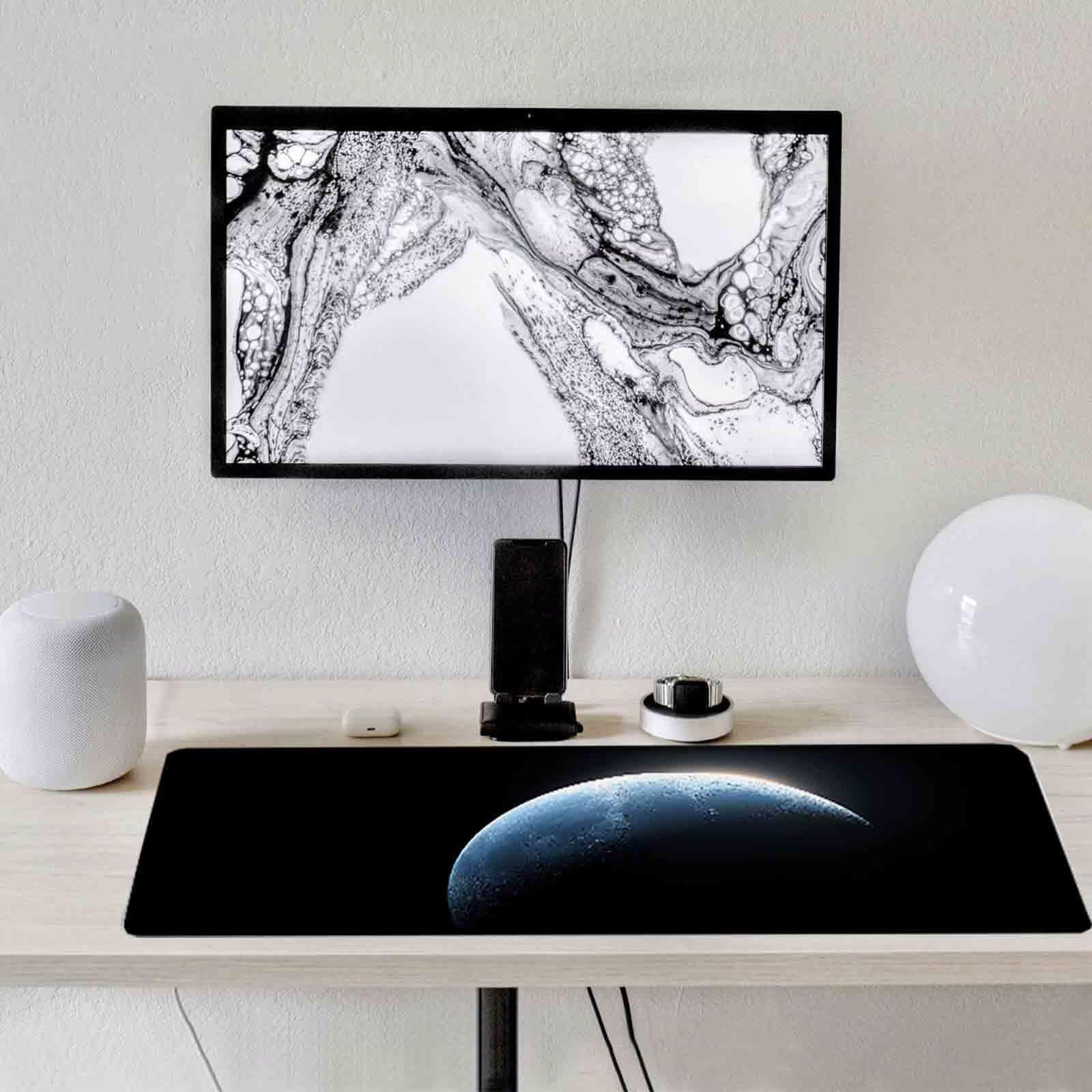 Podkładka pod mysz do gier, czarna podkładka pod mysz z ziemią, podkładka XXL, 1200 x 600 mm, mata biurowa z przeszytymi krawędziami, antypoślizgowa, do biura, nauki, gier, akcesoriów biurowych