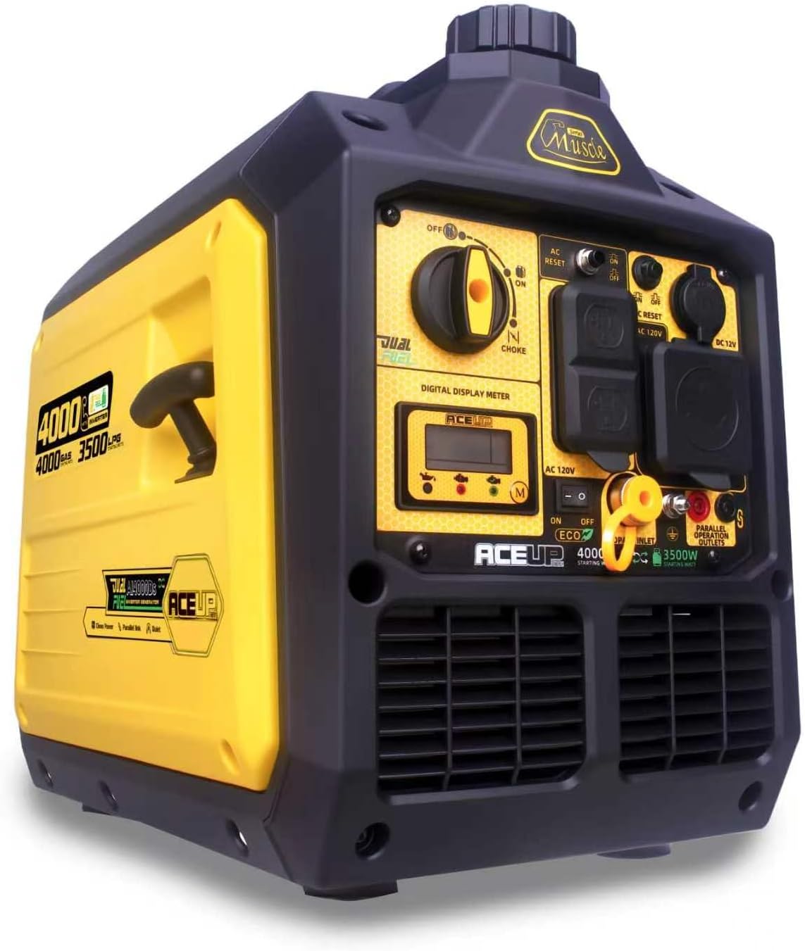 Aceup Energy 4000 Watt Dual Fuel Inverter Generator Portable Quiet 149cc, Gas and Propane Powered for Home, RV-Ready, EPA Compliant